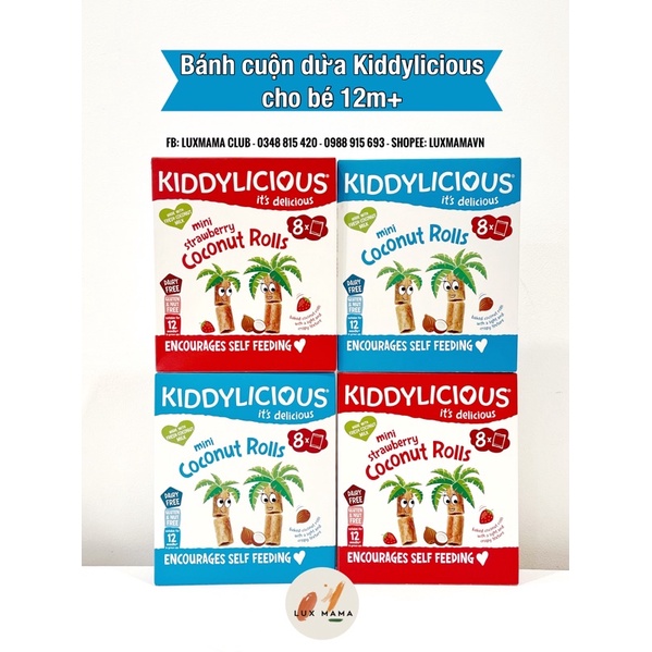 Bánh cuộn dừa KIDDYLICIOUS cho bé 12 tháng ko chứa sữa bò thumbnail