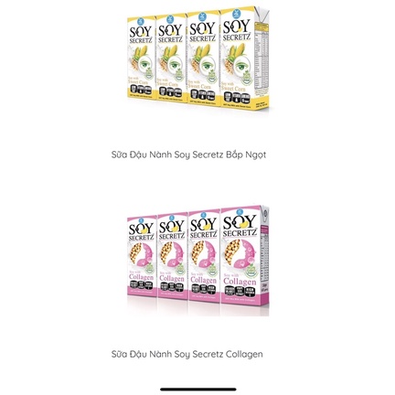 Sữa đậu nành soy secret nhiều vị 180ml tuyệt ngon