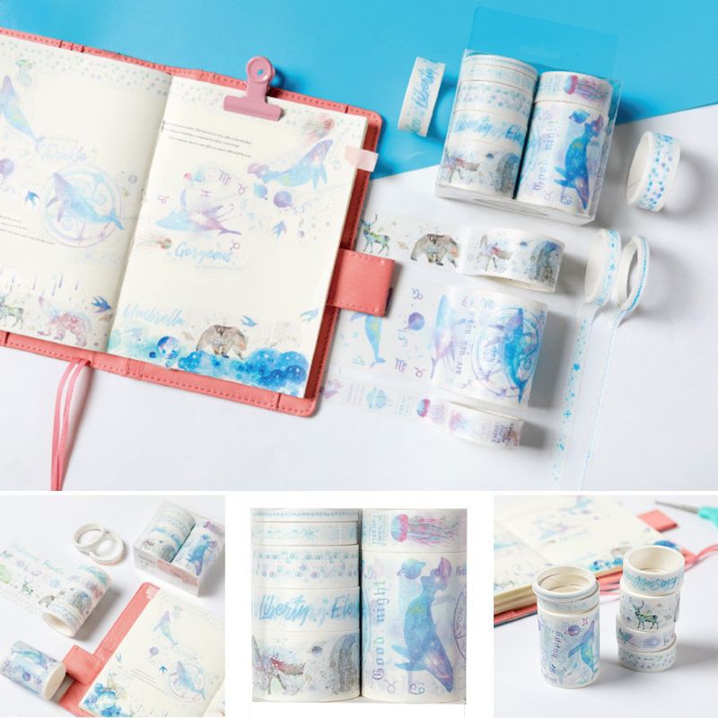 Set 7 Cuộn Băng Keo Dán Hình Hoa Anh Đào Lãng Mạn