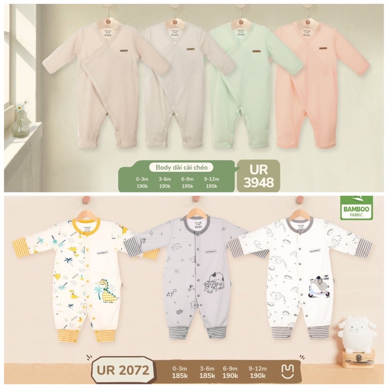 UALAROGO - Body dài không tất ualarogo vải petit/modal cho bé trai/bé gái