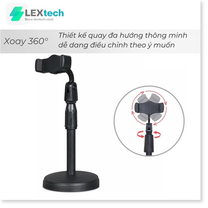 Giá đỡ điện thoại  livestream, quay video tiktok, núm xoay đa năng điều chỉnh mọi góc độ, chân đế nặng