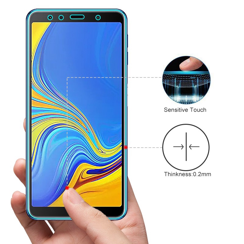 Kính cường lực bảo vệ màn hình cho điện thoại Samsung Galaxy A30 A50 A7 2018 J7 Prime A8 A9 Star Lite A9S A6 M10 M20