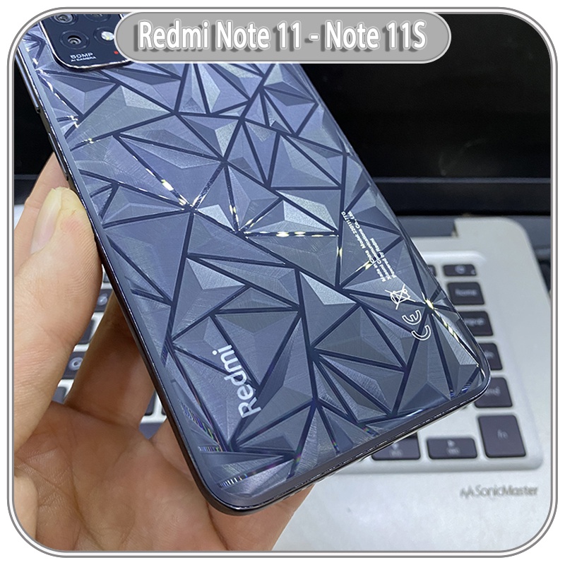 Miếng dán PPF mặt lưng 3D vân kim cương cho Redmi Note 11 - Note 11S