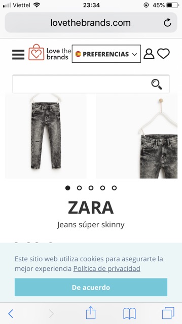 Quần bò/jeans mài Zara bé trai sz đại