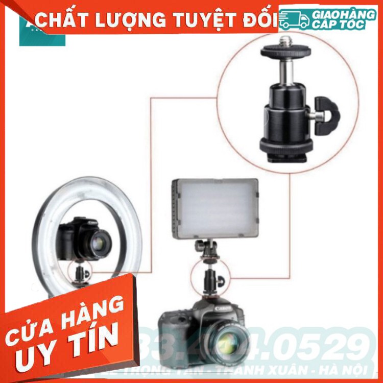 SIÊU RẺ | Đầu che flash, giá đỡ đèn led, chân máy vít 1/4 - AUG Camera Hà Nội