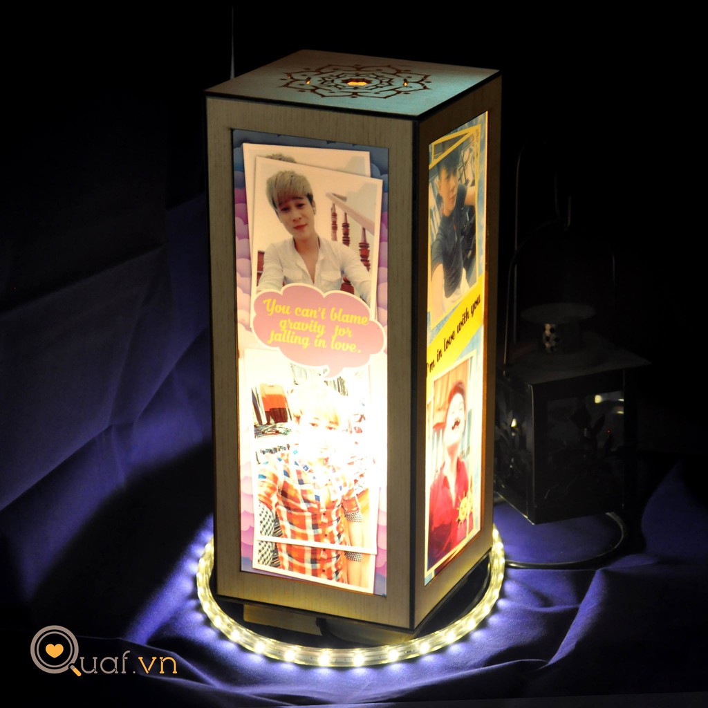 Đèn tranh gỗ chữ nhật