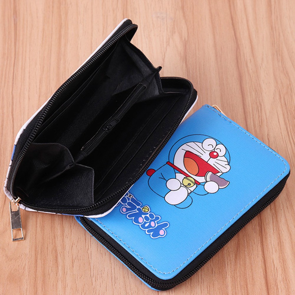 Ví Cầm Tay Đựng Tiền Xu Họa Tiết Hoạt Hình Doraemon Dễ Thương Cho Bé Gái