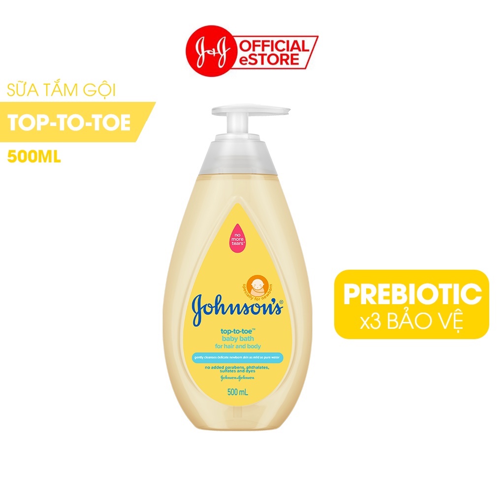 Sữa tắm gội toàn thân Johnson's TOP TO TOE 500ml có thể dùng cho bé sơ sinh