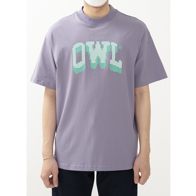 OWL BRAND® PIXEL TEE - Áo thun họa tiết in chữ / Tím