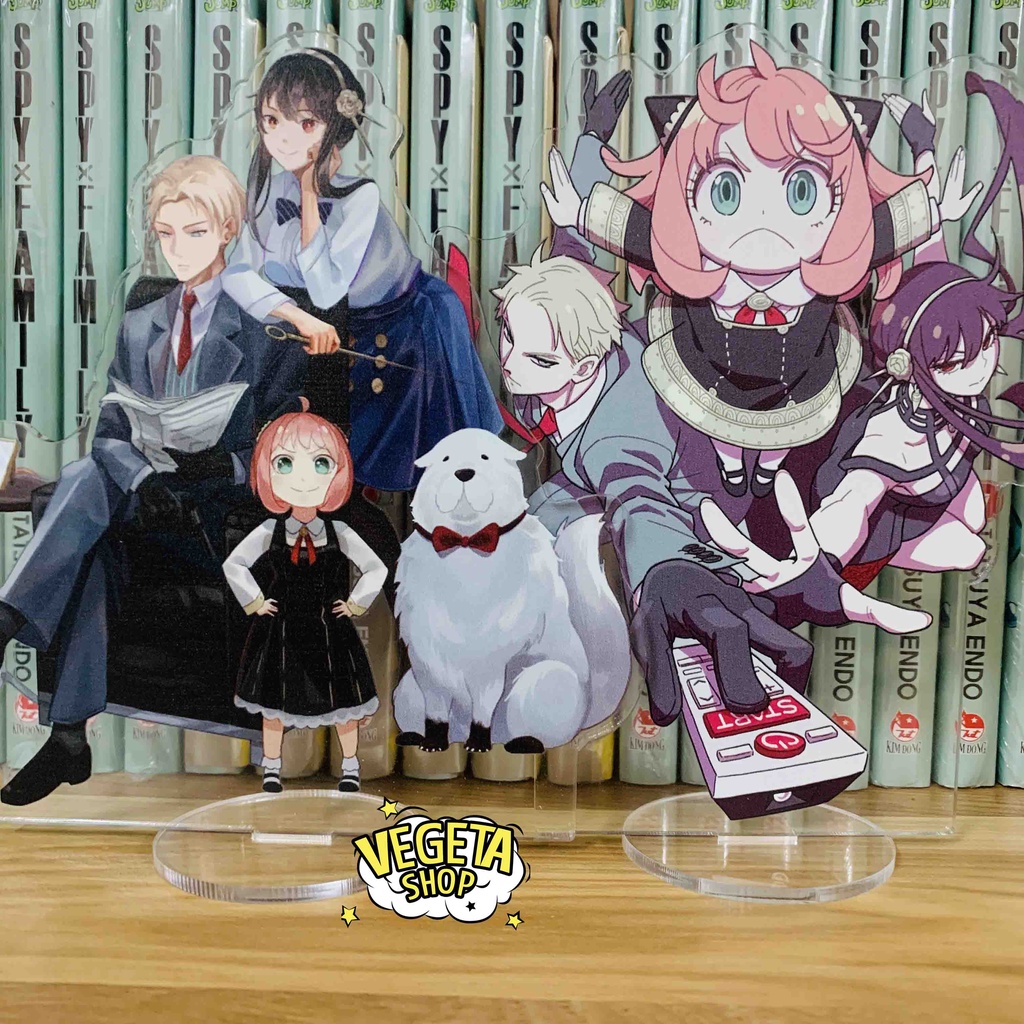 Mô Hình Tượng Standee Acrylic Mica 2 mặt - Spy X Family - Anya Loid Forger Yor Briar Gấu Kimera Chú chó Bond - 14~17cm
