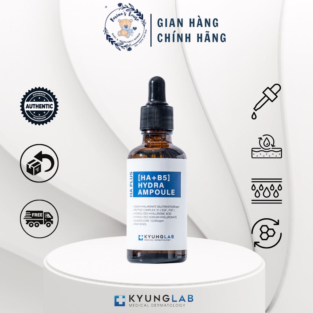 Serum HA B5 Kyung Lab Hydra Ampoule cấp ẩm căng bóng trắng da 50ml