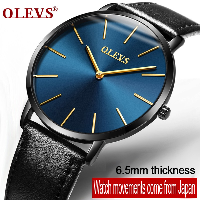 Đồng Hồ Quartz Olevs Với Dây Đeo Da