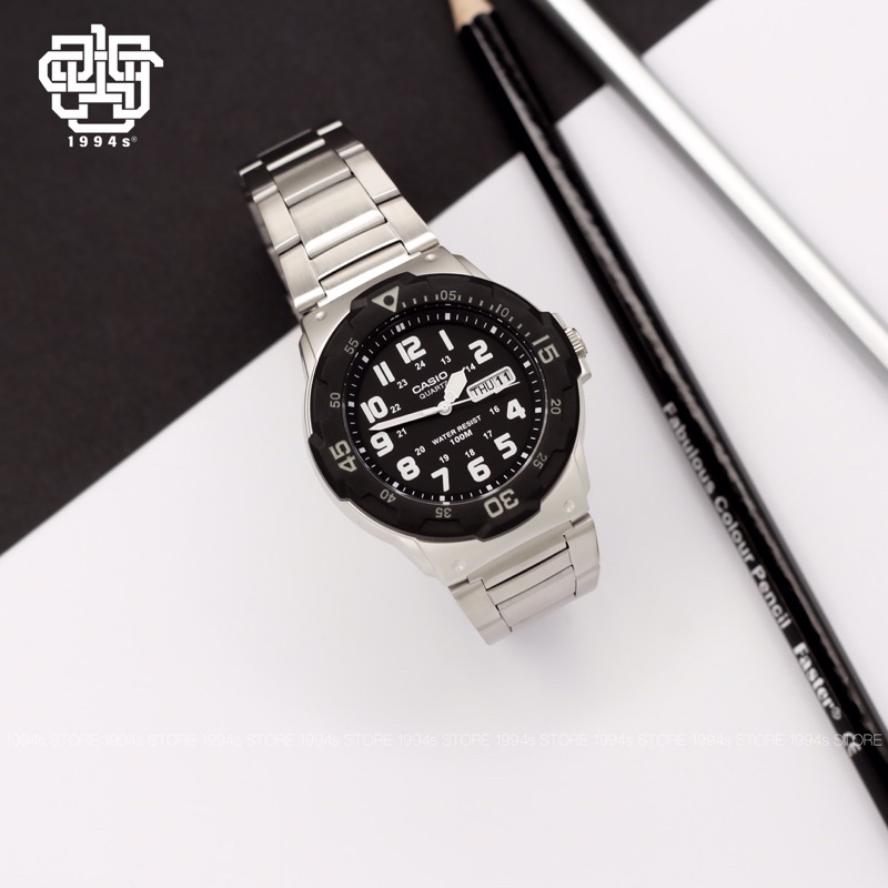 Đồng hồ nam Casio MRW-200HD-1B dây thép chính hãng