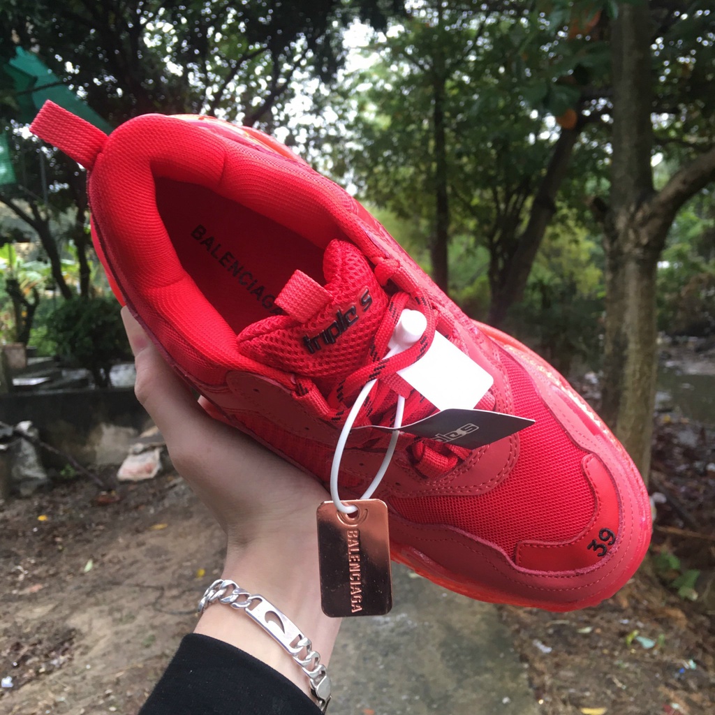 Giày sneaker BA LEN đế khí màu đỏ