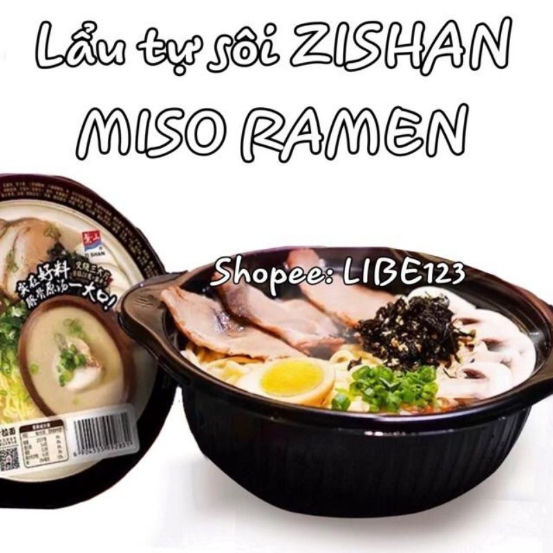 LẨU TỰ SÔI ZISHAN vị BÒ HẦM CÀ CHUA, MISO RAMEN hộp 520g