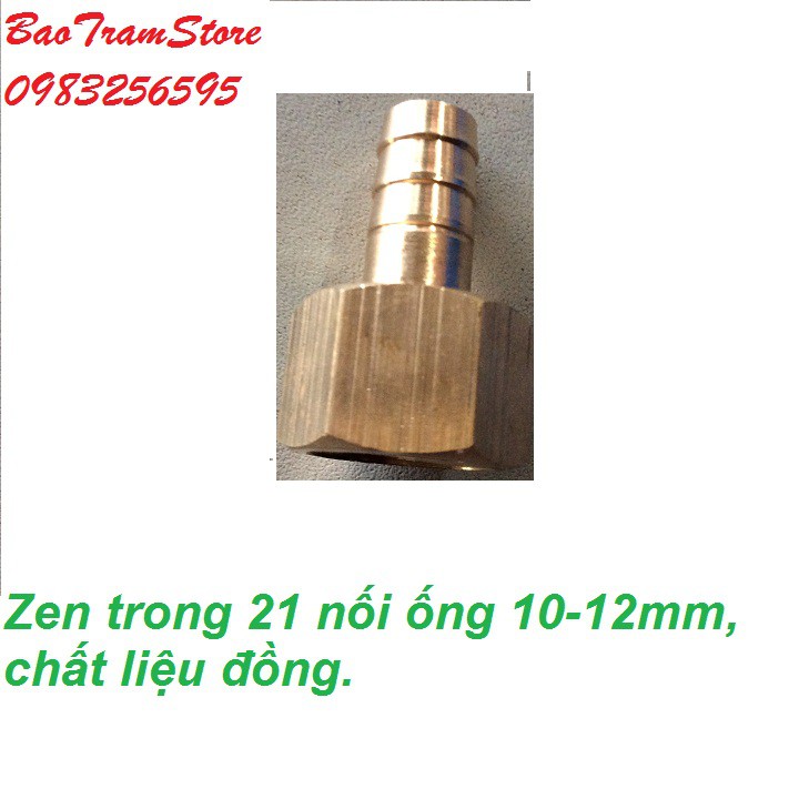 Nối co đuôi chuột ren trong 21 nối ống 12mm