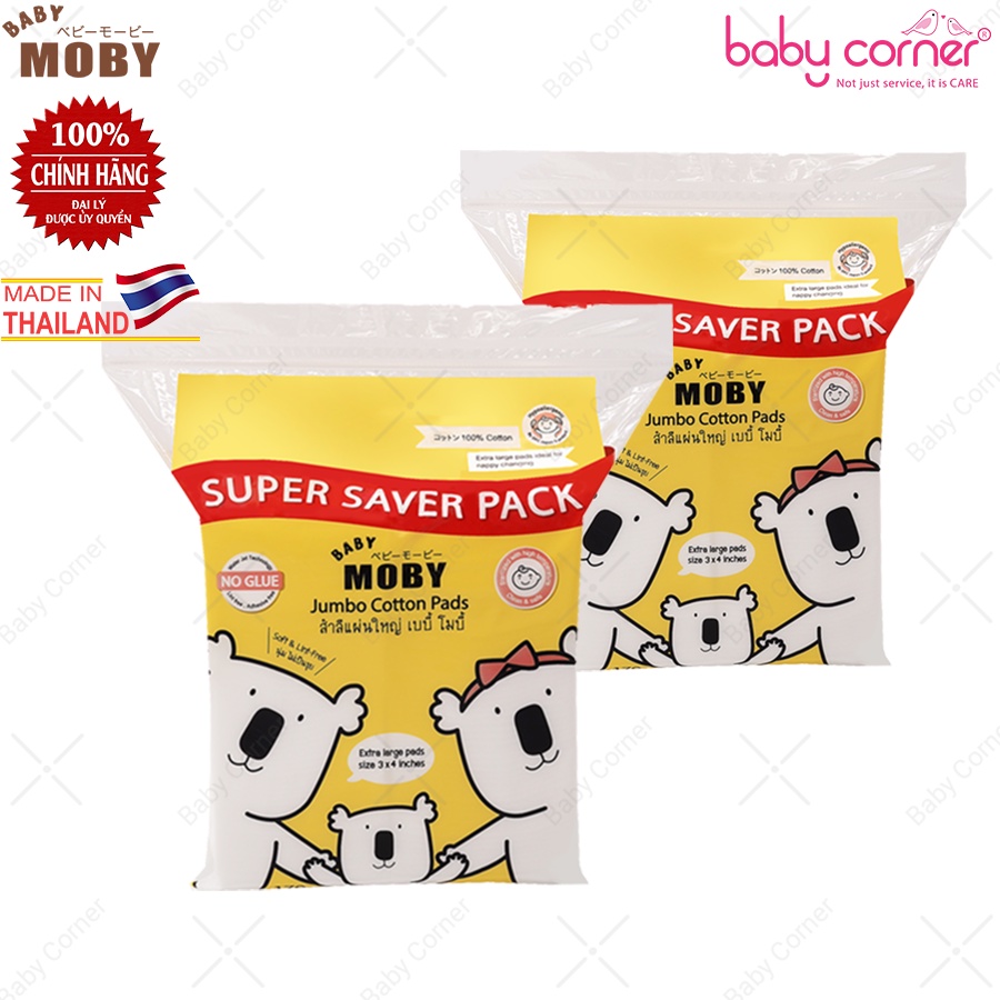 Bông Miếng Baby Moby Cỡ Lớn Jumbo Pads Gói Siêu Tiết Kiệm 170g