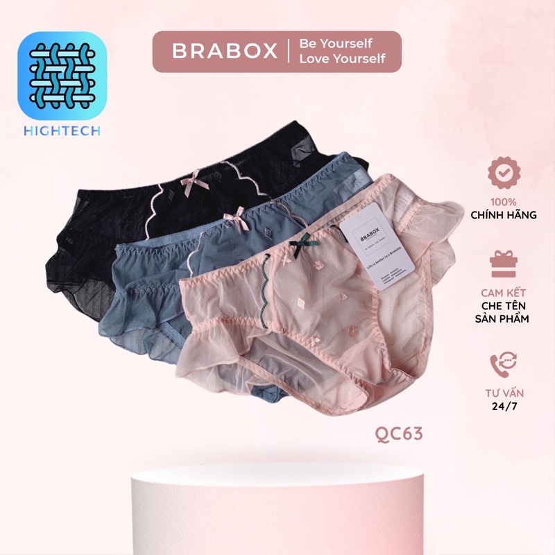 Quần lót ren nữ mỏng mịn bèo hông  dòng HIGHTECH BRABOX - QC63