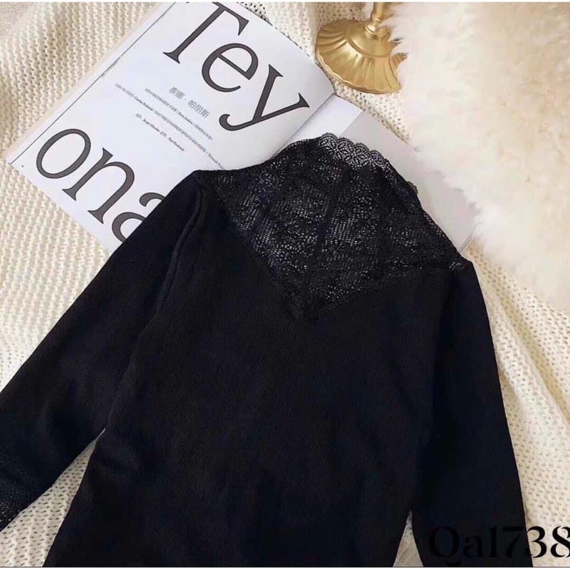 ÁO GIỮ NHIỆT LÓT LÔNG PHỐI CỔ REN SIÊU ẤM SIÊU ĐẸP