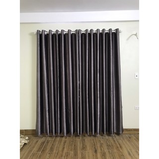 rèm vải màu ghi xám may theo kích thước rộng 4m cao 2m80