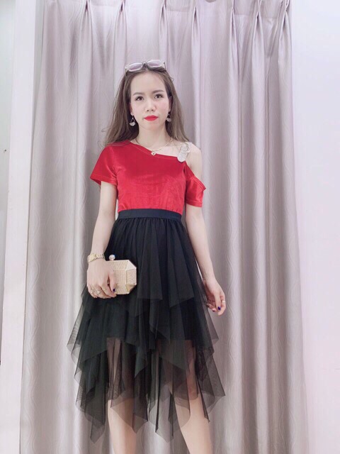 Chân váy tua rua, chân váy công chúa(ảnh thật kèm video) Mã CV01