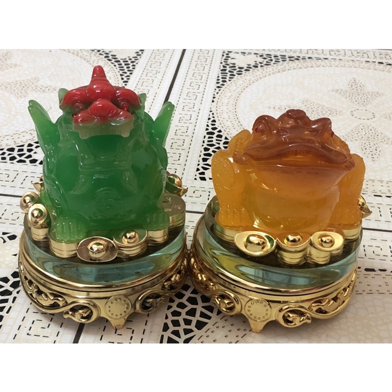 Cóc Ba Chân (Thiềm Thử)+ kỳ Lân đế kính xoay 360d