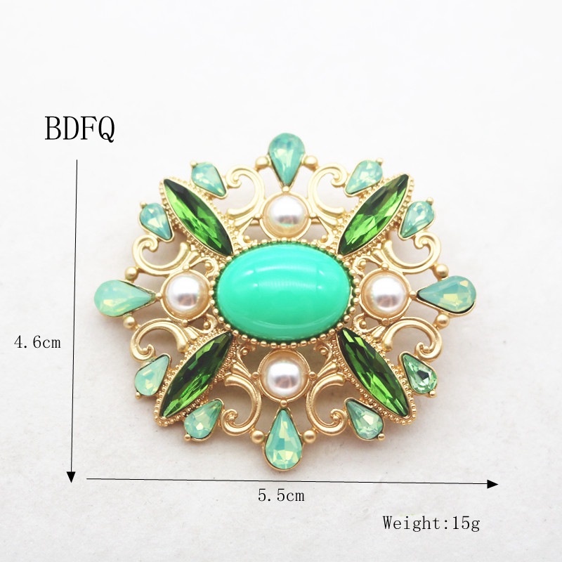 Ghim Cài Áo Đính Đá Và Ngọc Trai Nhân Tạo Phong Cách Vintage