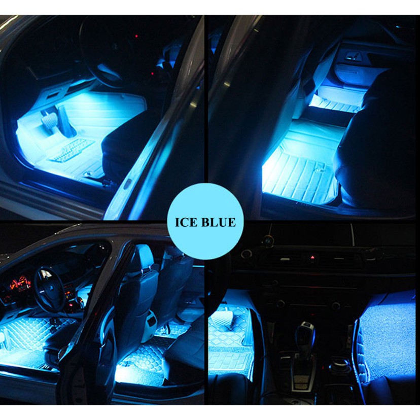Dây Đèn Led Kevanly Gắn Bên Trong Xe Hơi 4x12 Rgb