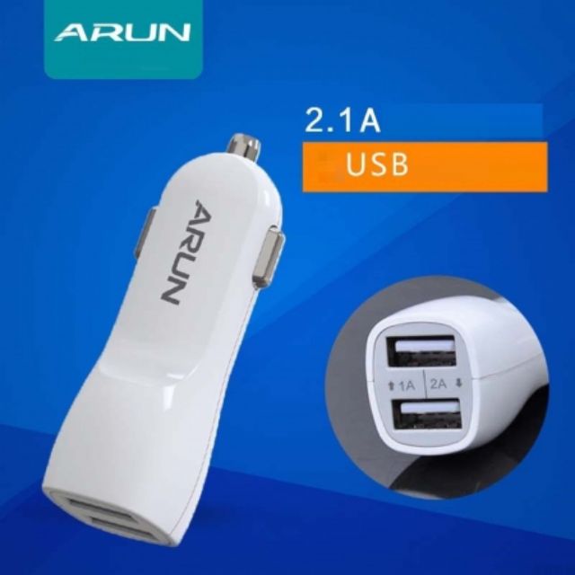 Sạc xe hơi cao cấp arun C201 2USB - chính hãng