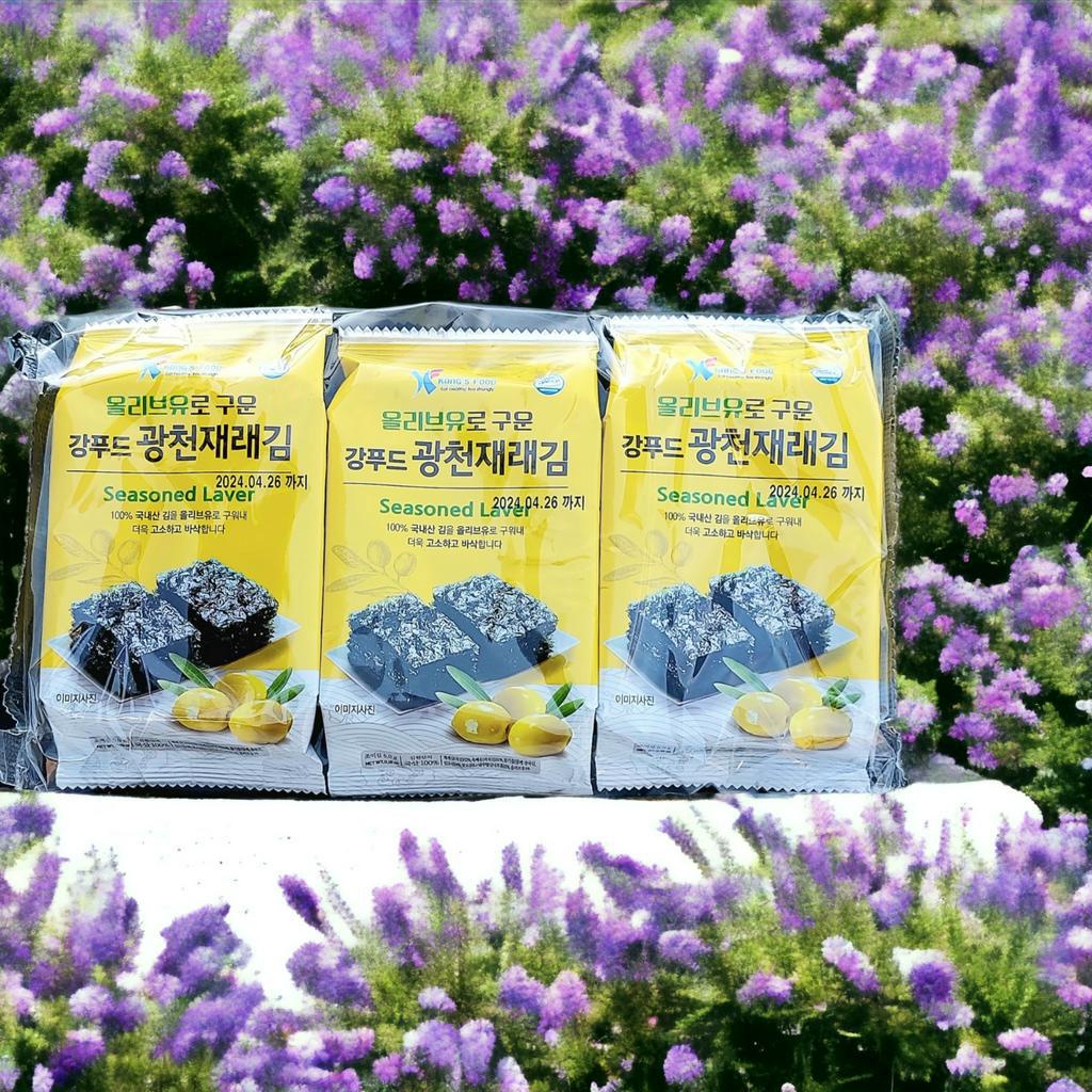 Lốc 3 gói rong biển olive ăn liền Hàn Quốc