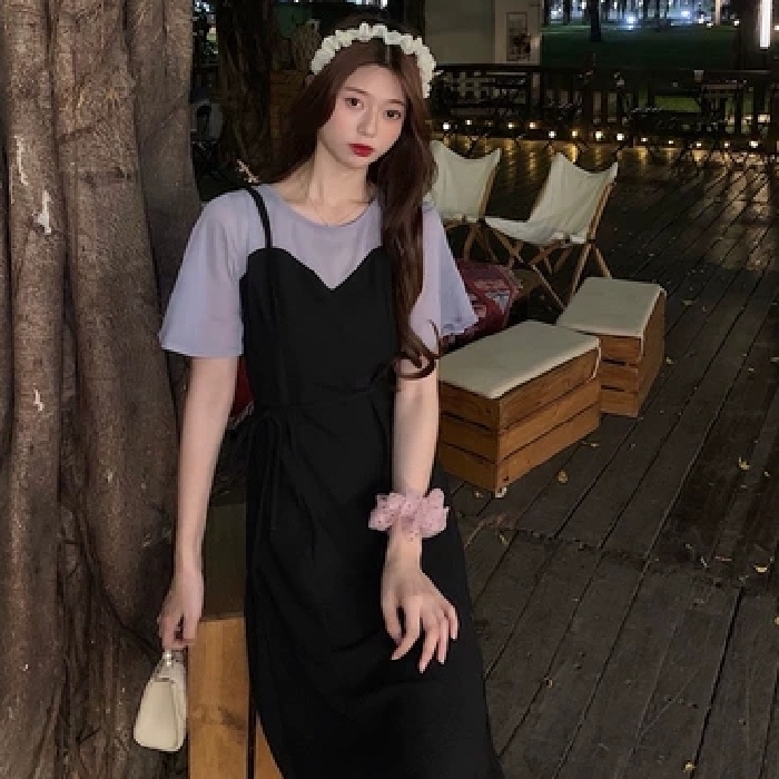 đầm midi đầm đen đầm 2 dây nữ váy cổ yếm váy xẻ tà váy cổ yếm đầm vintage váy tiểu thư sang chảnh đầm bigsize nữ váy nữ xinh váy đi chơi đầm đi tiệc đầm nữ