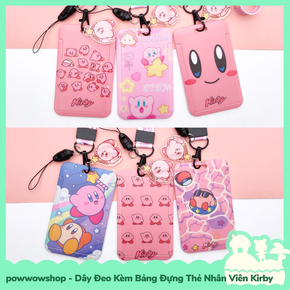 Dây Đeo Thẻ Bao Thẻ Nhân Viên Nhựa PVC Nhật Vật Game Kirby Colorfull Happy