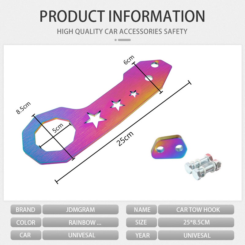 Móc Kéo Xe Hơi Nhiều Màu Mạ Chrome Màu Xanh Dương Chống Thấm Nước Thông Dụng Ô tô cản phía sau phía trước khăn trùm đầu chống thấm nước Bảo vệ chống thấm nước Bảo vệ xe đua Công cụ sửa chữa ô tô Trang trí phụ kiện ngoại thất