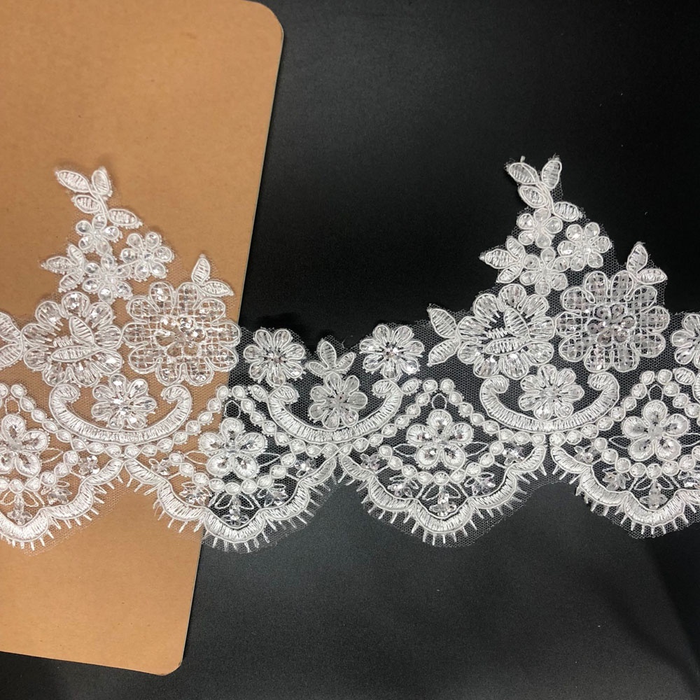 1yard Vải Ren Hoa Ren Lưới May Thủ Công Rộng 15CM