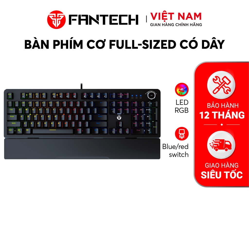 Bàn Phím Cơ Gaming FANTECH MK853 MAXPOWER Outemu Blue/Red Switch LED Gradient Full Anti Ghosting Có Phần Mềm Tùy Chỉnh