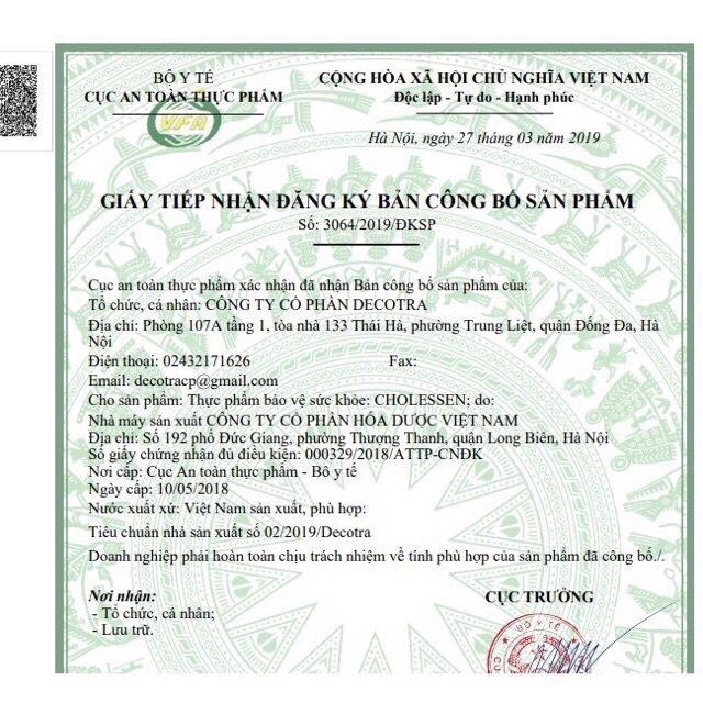 Chính hãng- Cholesen- Hạ mỡ máu, giảm gan nhiễm mỡ, men gan cao | BigBuy360 - bigbuy360.vn