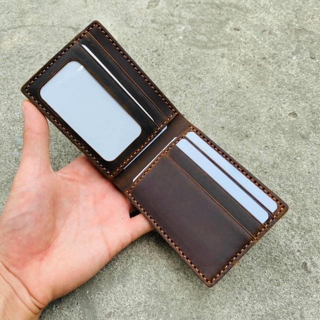 Bóp Da Mini Da Bò Sáp Ngựa Điên Thời Trang Đựng Tiền Và Đựng Thẻ Tiện Dụng KB0727