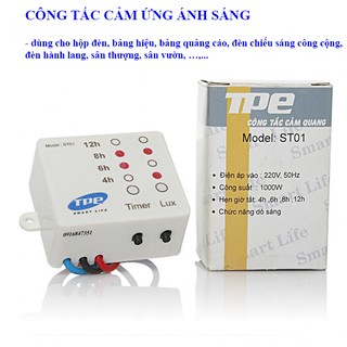 Công tắc điện cảm biến ánh sáng - Contact cảm quang TPE ST01