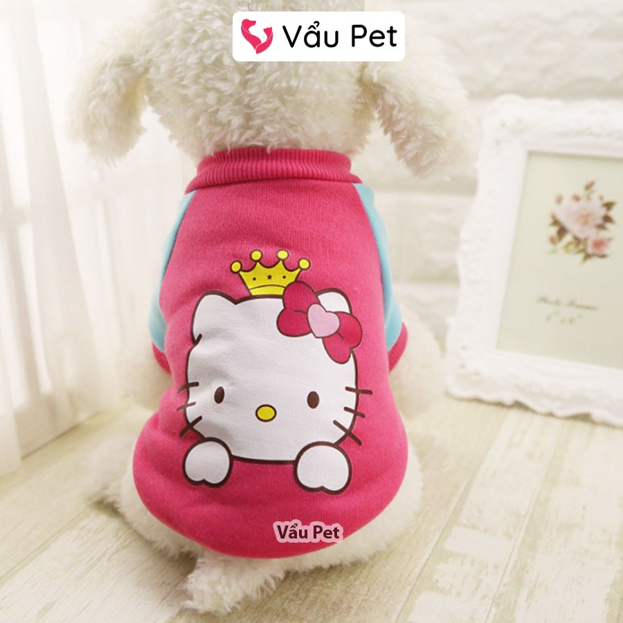 Áo cho chó mèo Nỉ hình ngộ nghĩnh mùa đông - Quần áo cho chó poodle, con, lớn, mèo, thú cưng Vẩu Pet Shop