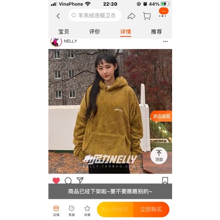 Áo hoodie nelly nỉ lông mịn sale (có sẵn) messnous