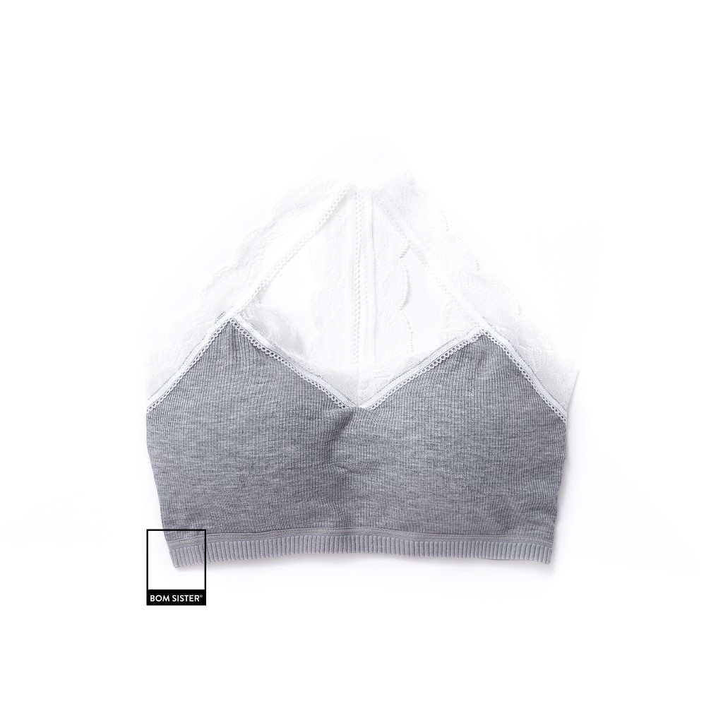 Áo lót thể thao mút mỏng viền ren dây vai ren BOM SISTER BR214 | BigBuy360 - bigbuy360.vn