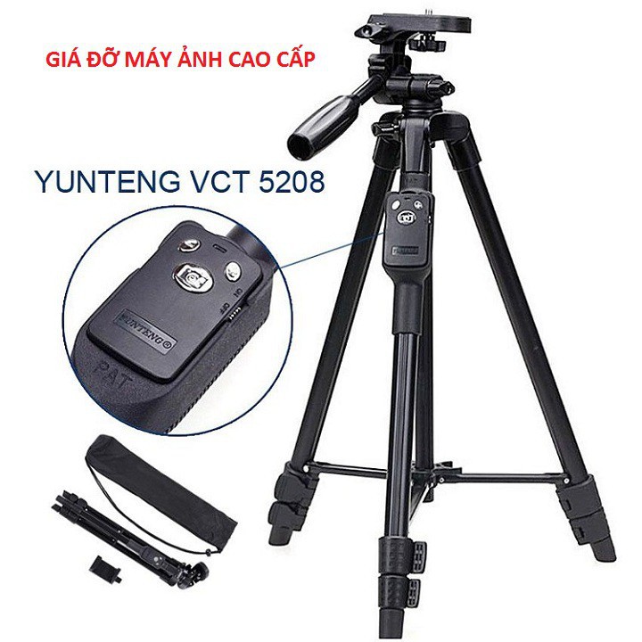 Chân Máy Ảnh Camera Chuyên Nghiệp Yunteng VCT 5208 + 3388 Livestream Hàng Chính Hãng