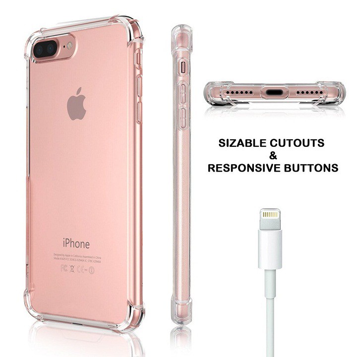 Ốp lưng silicon dẻo trong suốt mỏng 0.6mm cho iPhone 7 Plus / 8 Plus hiệu Ultra Thin - Hàng chính hãng