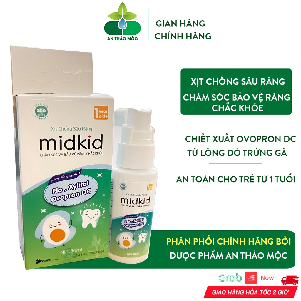 Xịt Chống Sâu Răng MIDKID Cho Bé Từ 1 Tuổi Làm Sạch Bảo Vệ Chăm Sóc Răng Miệng Ngăn Ngừa Ố Vàng