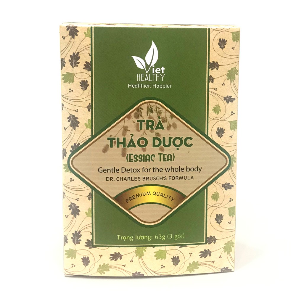 Trà Essiac Tea Viet Healthy63g, trà thảo dược essiac Viethealthy, thanh lọc cơ thể, củng cố miễn dịch, phòng ung thư