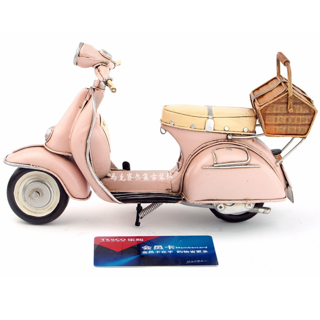 Mô Hình Xe Máy Vespa Bằng Sắt Trang Trí Phong Cách Vintage