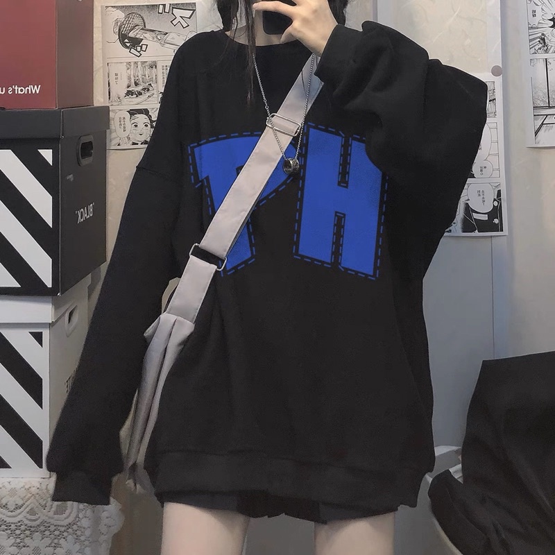 Áo Sweater Nỉ Bông Tay Suông Chữ PH Unisex