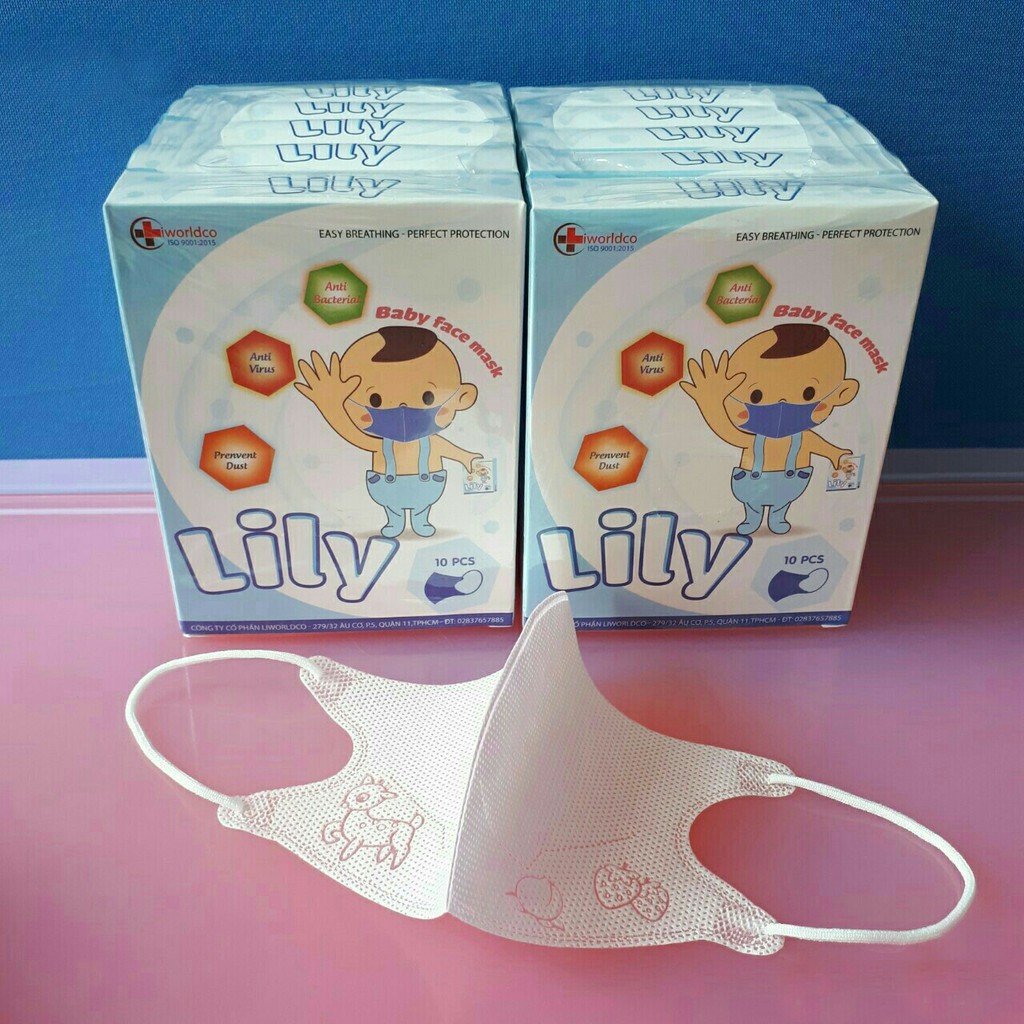 Khẩu trang cho bé, Set 5 khẩu trang 3D cho bé nhiều họa tiết cho bé 0-3 tuổi bảo vệ đường hô hấp của bé