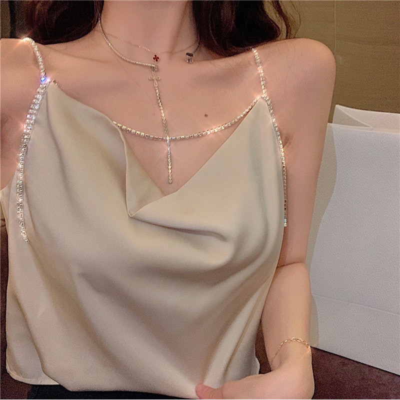 (HÀNG CÓ SẴN) Áo 2s cổ V viền dây đá sang trọng | BigBuy360 - bigbuy360.vn