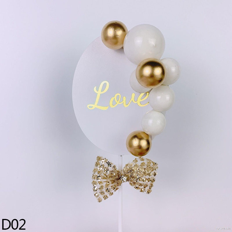 Phụ Kiện Trang Trí Bánh Kem Chữ I Love You Dễ Thương